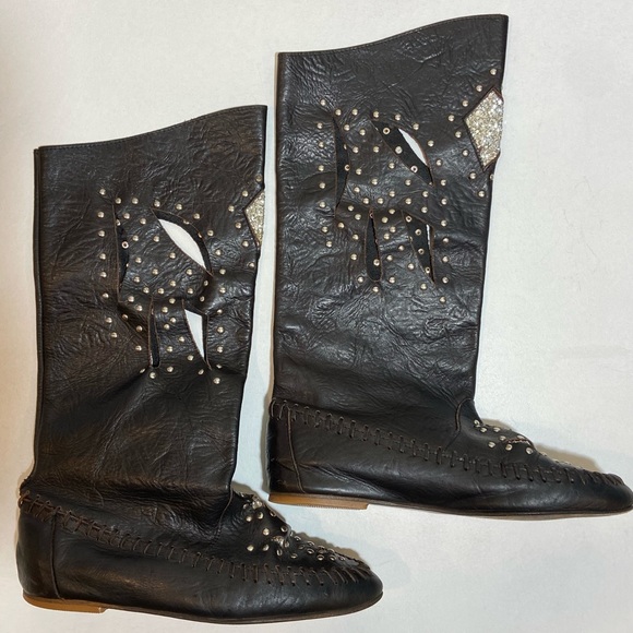 Authentic Cher Owned Italian Leather Boots Custom Cert Authenticity OfferWelcome - Picture 1 of 14